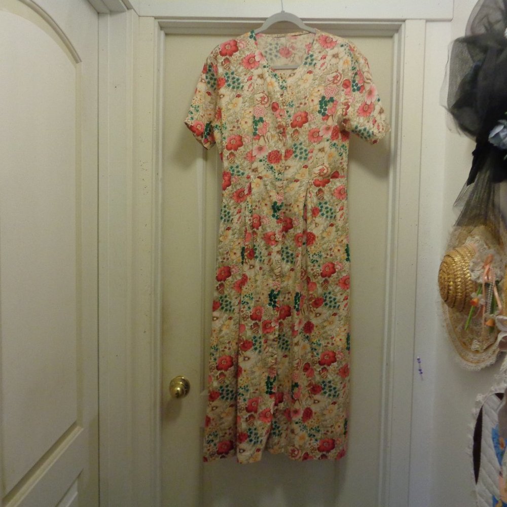 90S FLORAL MAXI DRESS ,M - Picture 2 of 6